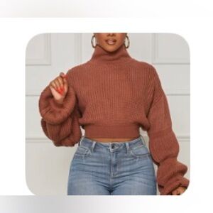 Cozy Brown Turtleneck Sweater
